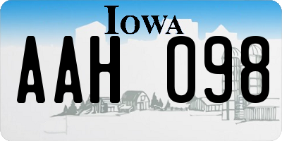 IA license plate AAH098