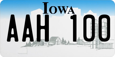 IA license plate AAH100