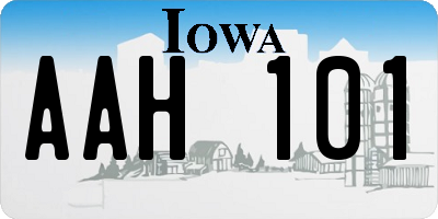 IA license plate AAH101