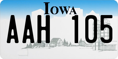 IA license plate AAH105