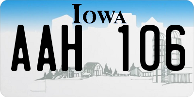 IA license plate AAH106