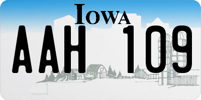 IA license plate AAH109