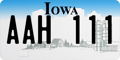 IA license plate AAH111