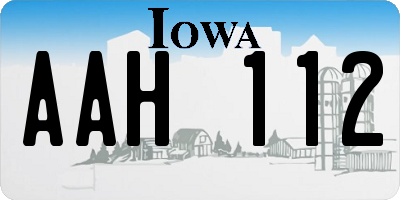 IA license plate AAH112