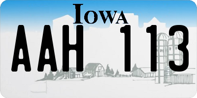 IA license plate AAH113