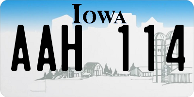 IA license plate AAH114