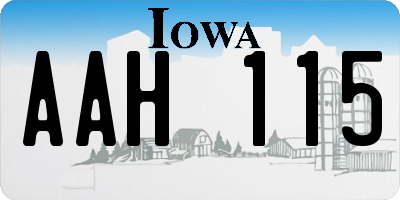 IA license plate AAH115