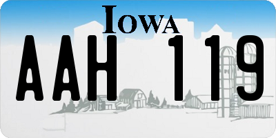 IA license plate AAH119