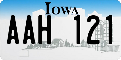 IA license plate AAH121