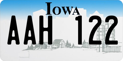 IA license plate AAH122