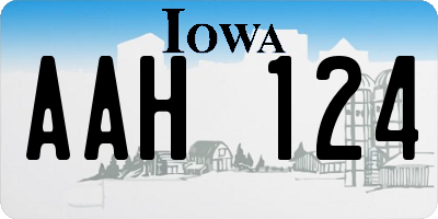 IA license plate AAH124