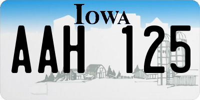 IA license plate AAH125