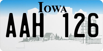 IA license plate AAH126