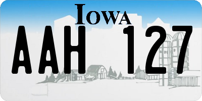 IA license plate AAH127