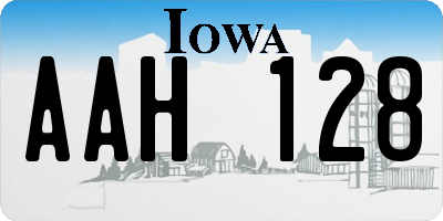 IA license plate AAH128