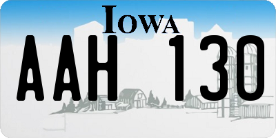 IA license plate AAH130