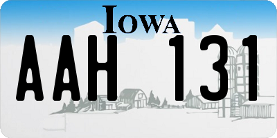 IA license plate AAH131