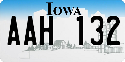 IA license plate AAH132