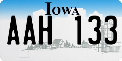 IA license plate AAH133