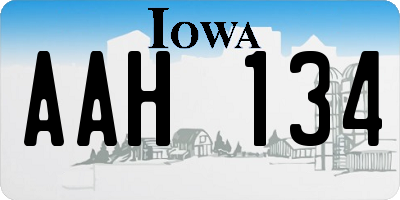 IA license plate AAH134