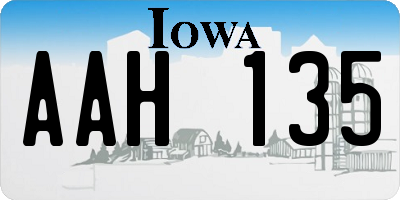 IA license plate AAH135