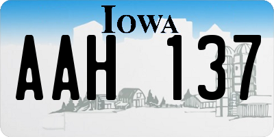 IA license plate AAH137