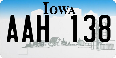 IA license plate AAH138