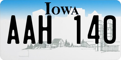 IA license plate AAH140