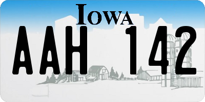 IA license plate AAH142