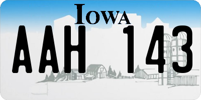 IA license plate AAH143