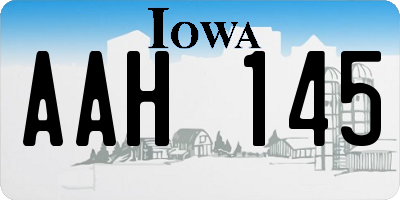 IA license plate AAH145