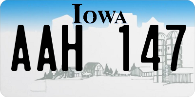 IA license plate AAH147