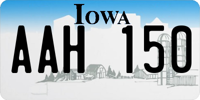 IA license plate AAH150