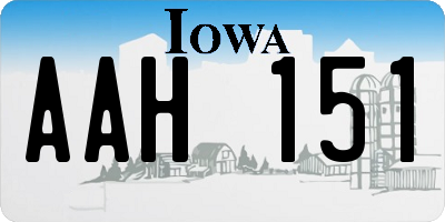 IA license plate AAH151