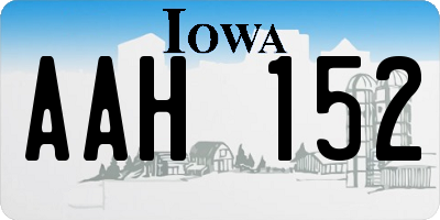 IA license plate AAH152