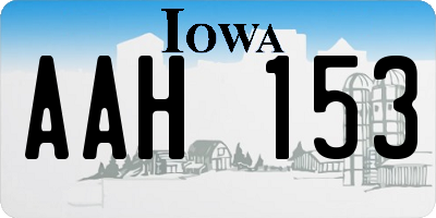 IA license plate AAH153