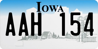 IA license plate AAH154