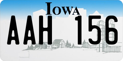 IA license plate AAH156