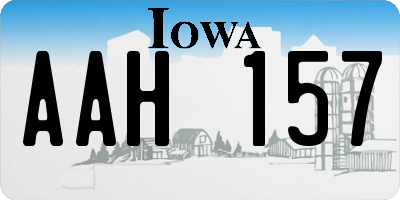 IA license plate AAH157