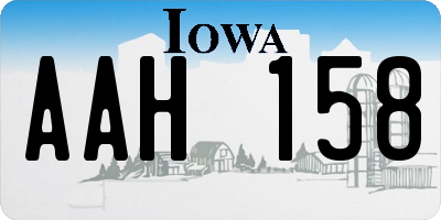 IA license plate AAH158