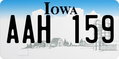 IA license plate AAH159