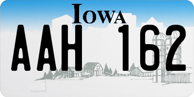 IA license plate AAH162