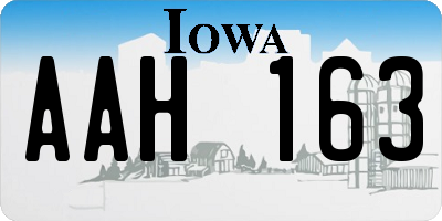 IA license plate AAH163