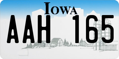 IA license plate AAH165