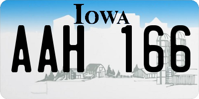 IA license plate AAH166