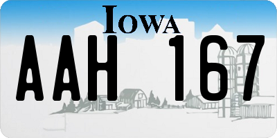 IA license plate AAH167