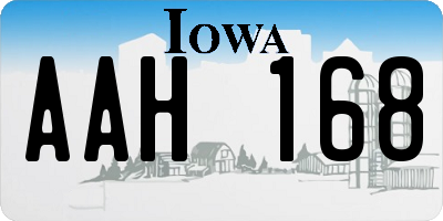 IA license plate AAH168