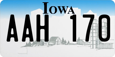 IA license plate AAH170