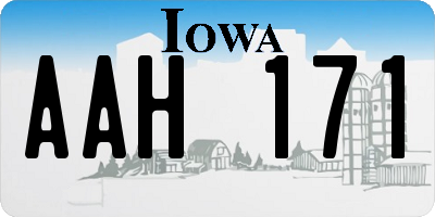 IA license plate AAH171