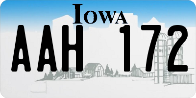 IA license plate AAH172